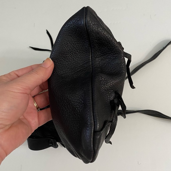 ERDA Vtg Handmade Deer- hide Shoulder crossbody Black purse Unique & stylish - Picture 14 of 16